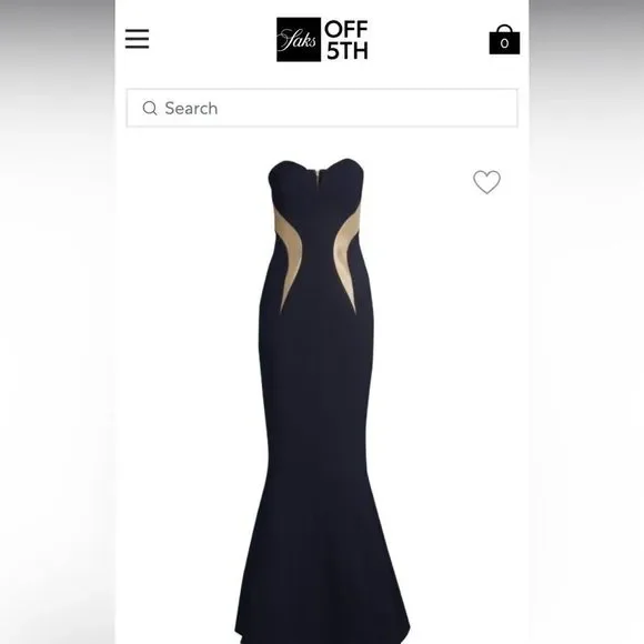 NWT Rebecca Vallance Lucienne Bonded Crepe Strapless Mermaid Gown in Ink SZ 2